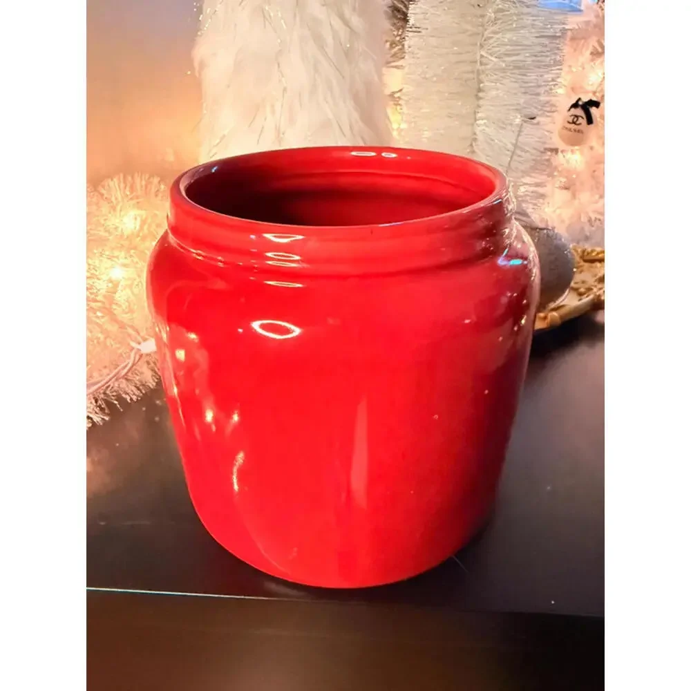 Rae Dunn Deck the Paws Red Christmas Pet Treat Jar Canister New